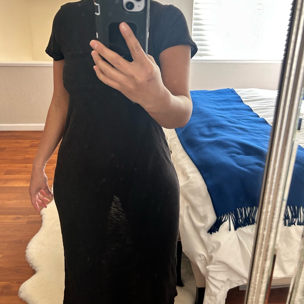 ATM Anthony Thomas Melillo Black Midi Dress